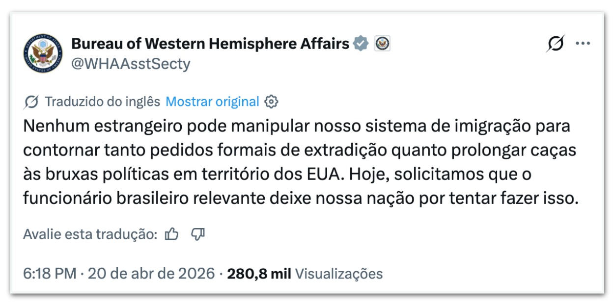 Lula elogia PF por retirar credenciais de agente dos EUA